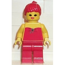 fbr003 Red Halter Top - Red Legs, Red Ponytail Hair 
